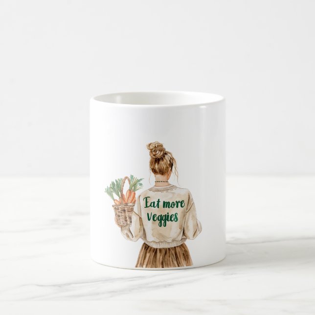 Blond Girl Eat Veggies Carrots Coffee Mug (Center)