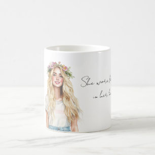 Blond Girl Flowers in her Hair Coffee Mug