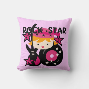 Blond Girl Rock Star Coussin