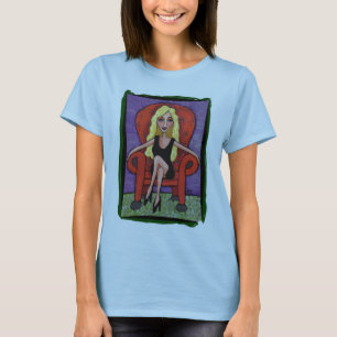 Blond impertinent et une chaise rouge - le T-shirt