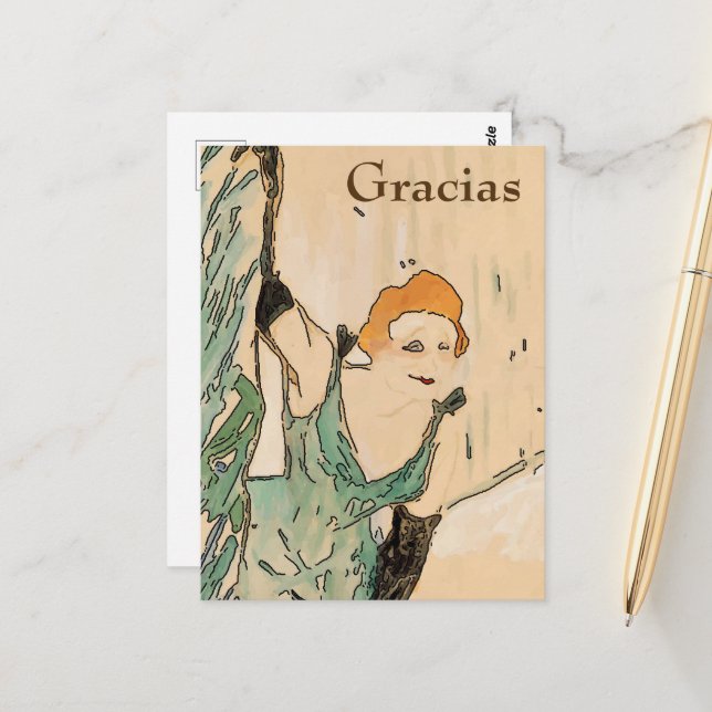 Blond Woman, Gracias, modifier le texte Carte post (Devant/Arrière en situation)