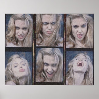 Blonde Angelina Jolie Headshots Poster