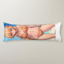 Blonde Anime Beach Girl In A Swimsuit