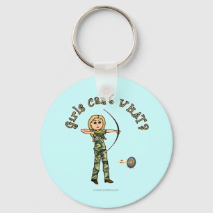 Blonde Archery in Camouflage Keychain