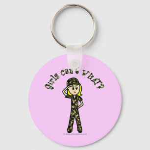Blonde Army Woman Keychain