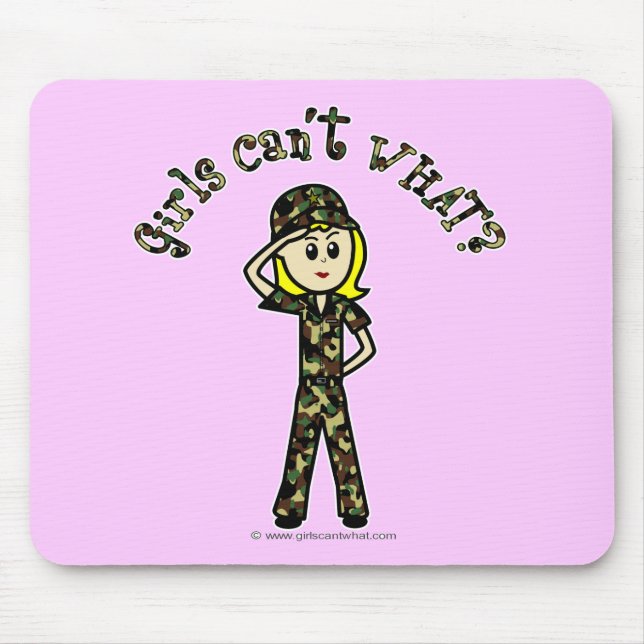 Blonde Army Woman Mouse Pad (Front)