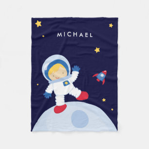Blonde Astronaut Boy Fleece Blanket