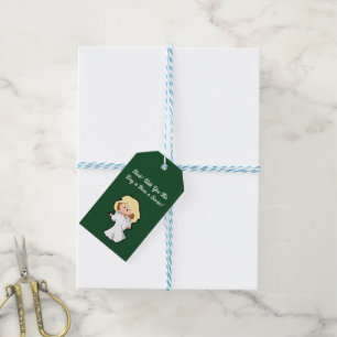 Blonde Baby Angel, Christmas Cartoon for Holidays Gift Tags