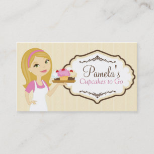 Blonde Baker Cupcake Cartes de visite D17