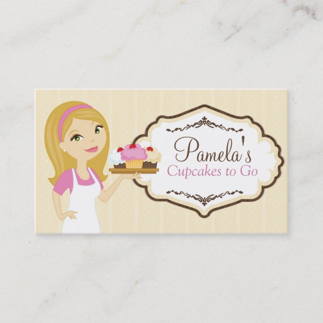 Blonde Baker Cupcake Cartes de visite D17 (Devant)