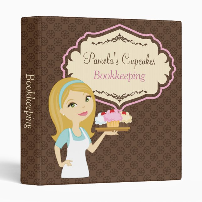 Blonde Baker Cupcake D12 3-Ring Binder 3 (Front/Spine)