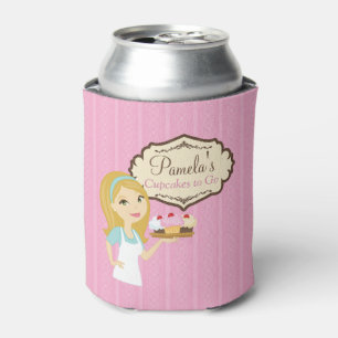 Blonde Baker Cupcake D12 Can Cover 1 Cooler