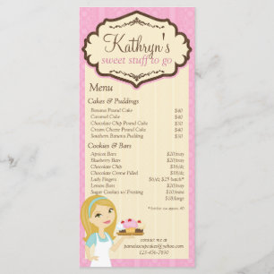 Blonde Baker Cupcake D12 Menu Rack Card 3