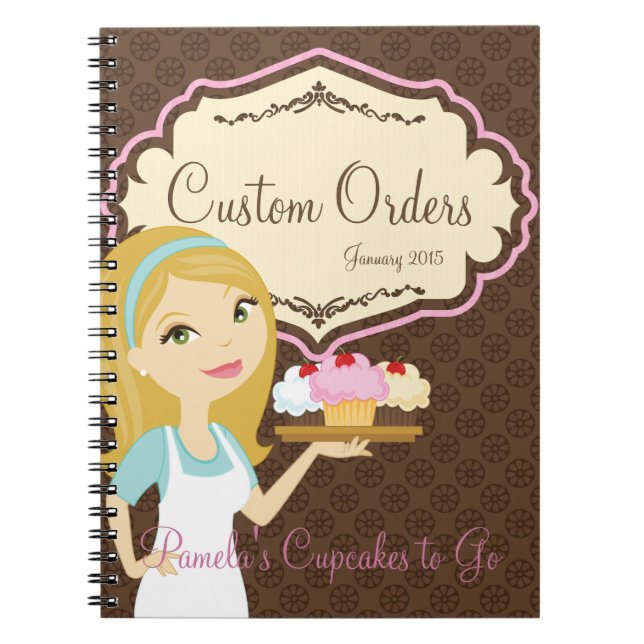 Blonde Baker Cupcake D12 Notebook 3 (Front)