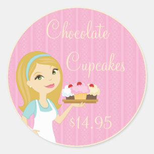 Blonde Baker Cupcake D12 Product Price Stickers 5