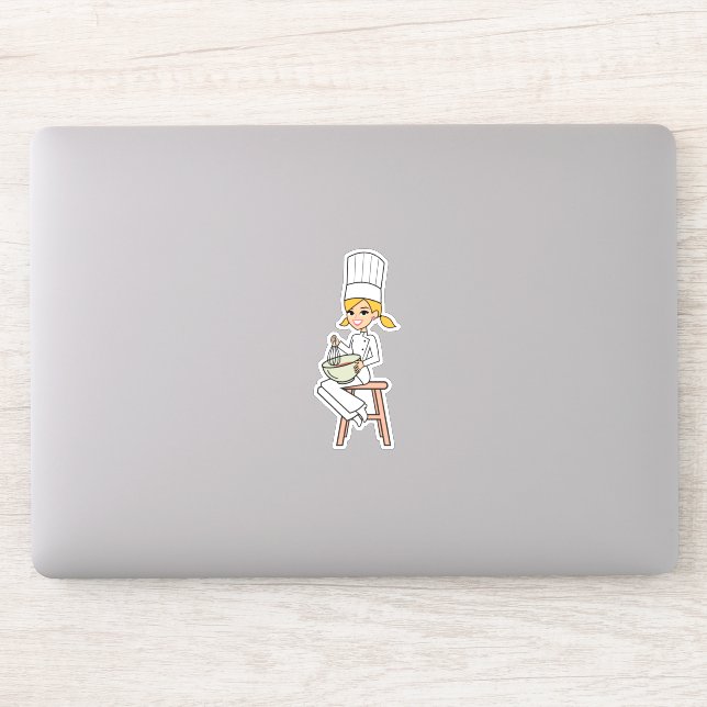 Blonde Baker Girl Sticker (Ordinateur)