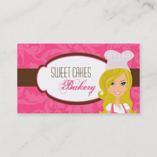 Blonde Baker sur Pink Brown Cakes Carte de visite