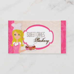 Blonde Baker sur Pink Brown Cakes Carte de visite