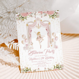 Blonde Ballerina birthday Centre stage Invitation