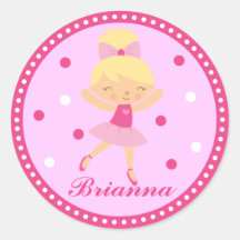 Blonde Ballerina Girl Sticker (pink)