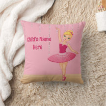 Blonde Ballerina Throw Pillow