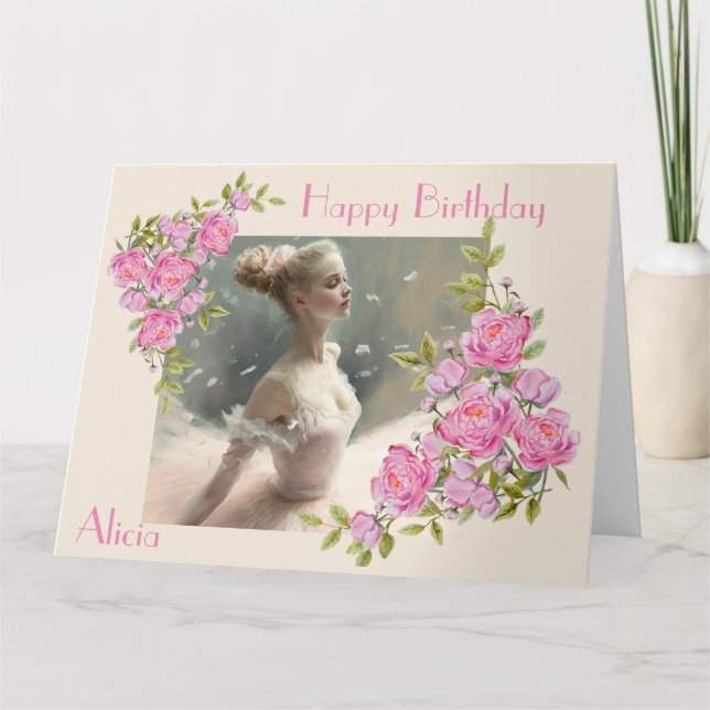 Blonde ballerina, une fille qui aime carte ballet (Devant)