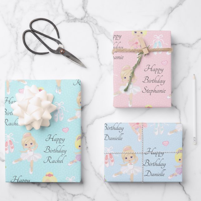 Blonde Ballerina  Wrapping Paper Sheets (Front)