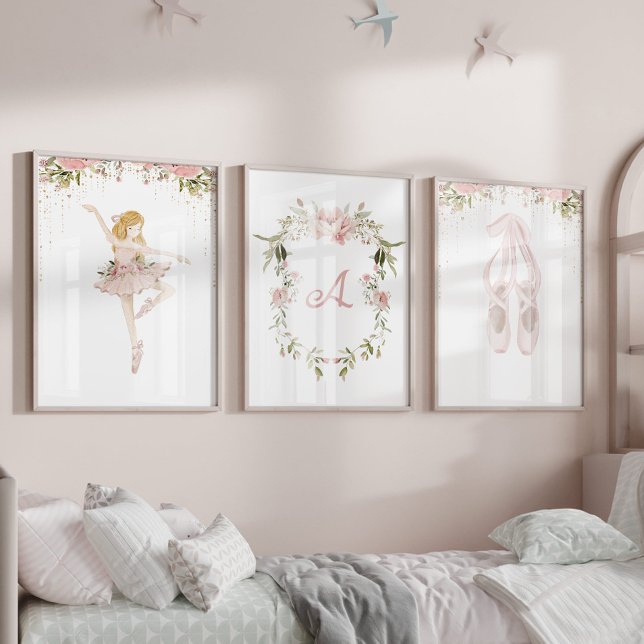 Blonde ballerine estampe blush rose girl room (Créateur téléchargé)