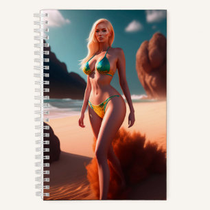 Blonde belle fille hendricks posant Carnet