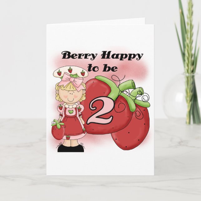 Blonde Berry 2nd Birthday Tshirts and Gifts Card (Front)