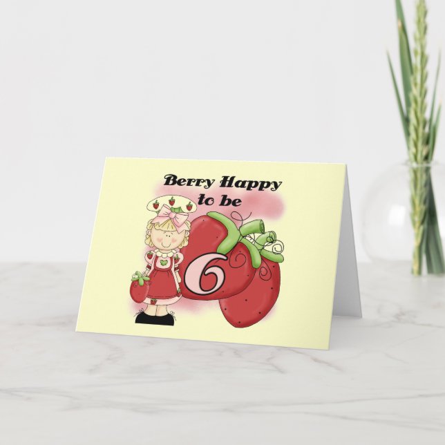 Blonde Berry 6th Birthday T-shirts and Gifts Card (Front)