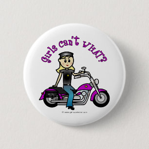 Blonde Biker 2 Inch Round Button