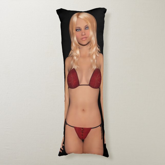 Blonde Bikini Babe Body Pillow (Front Vertical)