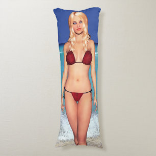 Blonde Bikini Beach Babe Body Pillow