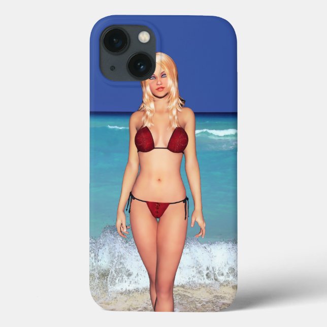Blonde Bikini Beach Babe Case-Mate iPhone Case (Back)