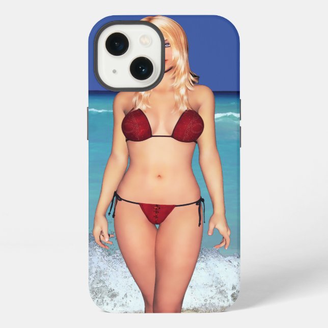 Blonde Bikini Beach Babe iPhone Case (Back)