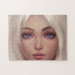 Blonde Blue Eyed Young Girl Woman Jigsaw Puzzle