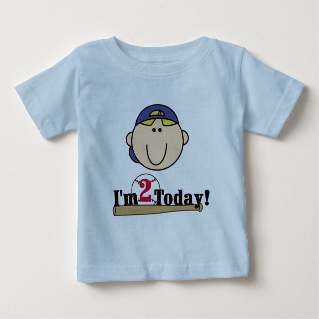 Blonde Boy Baseball 2nd Birthday Tshirts (Front)
