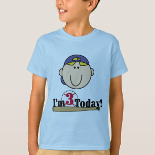 Blonde Boy Baseball 3rd Birthday T-Shirt
