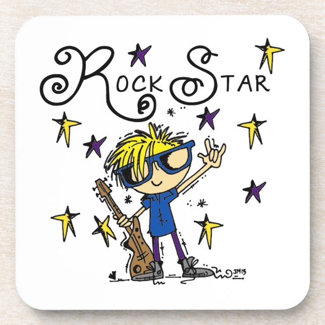 Blonde Boy Rock Star Coaster (Front)