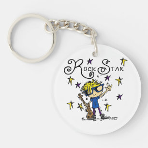 Blonde Boy Rock Star Keychain
