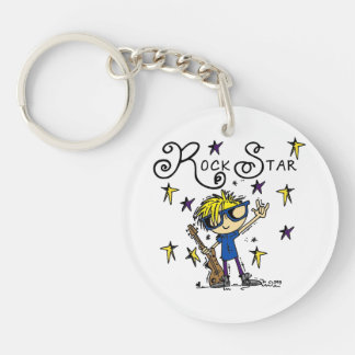 Blonde Boy Rock Star Keychain