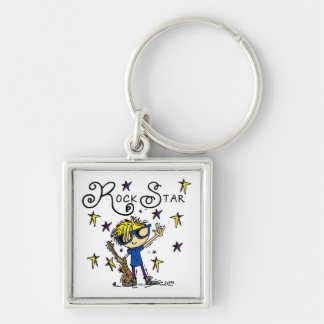Blonde Boy Rock Star Keychain