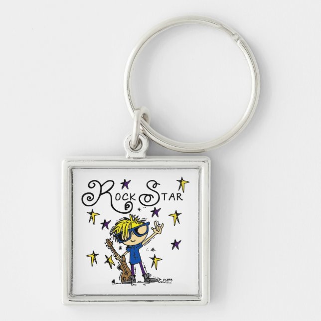 Blonde Boy Rock Star Keychain (Front)