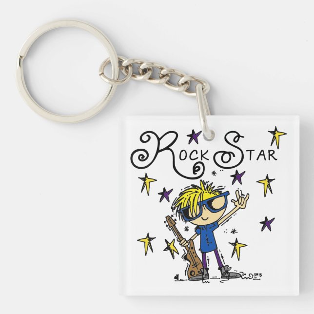 Blonde Boy Rock Star Keychain (Front)
