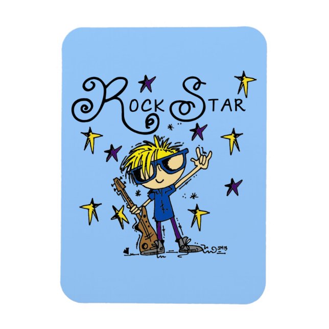 Blonde Boy Rock Star Magnet (Vertical)