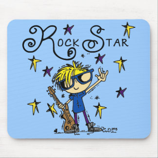 Blonde Boy Rock Star Mouse Pad