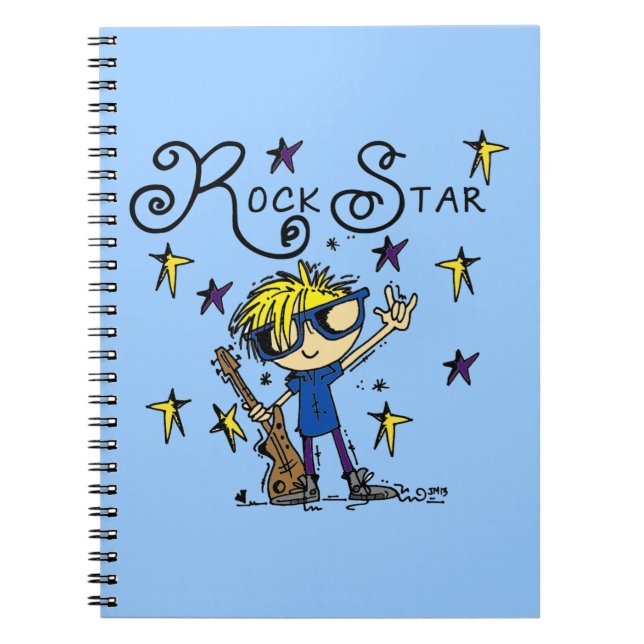 Blonde Boy Rock Star Notebook (Front)