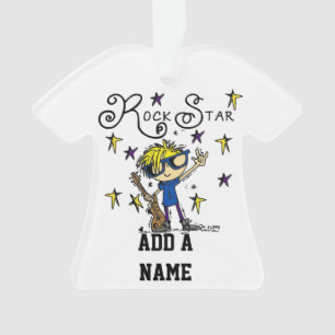 Blonde Boy Rock Star Ornament