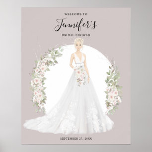 Blonde Bride Bridal Shower Welcome Sign